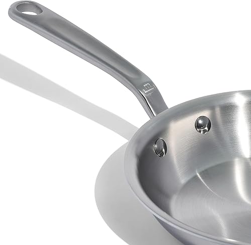 Miniatura 8 de Made In Utensilios de cocina  Juego de 3 sartenes de acero inoxidable de 8, 10 y 12 pulgadas, revestimiento de acero inoxidable de 5 capas,