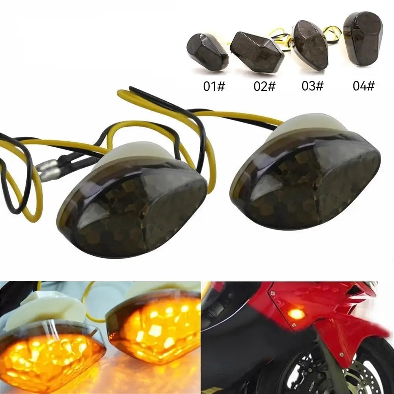 2 pezzi ambra 12V per indicatori direzione per LED per Suzuki, per Yamaha