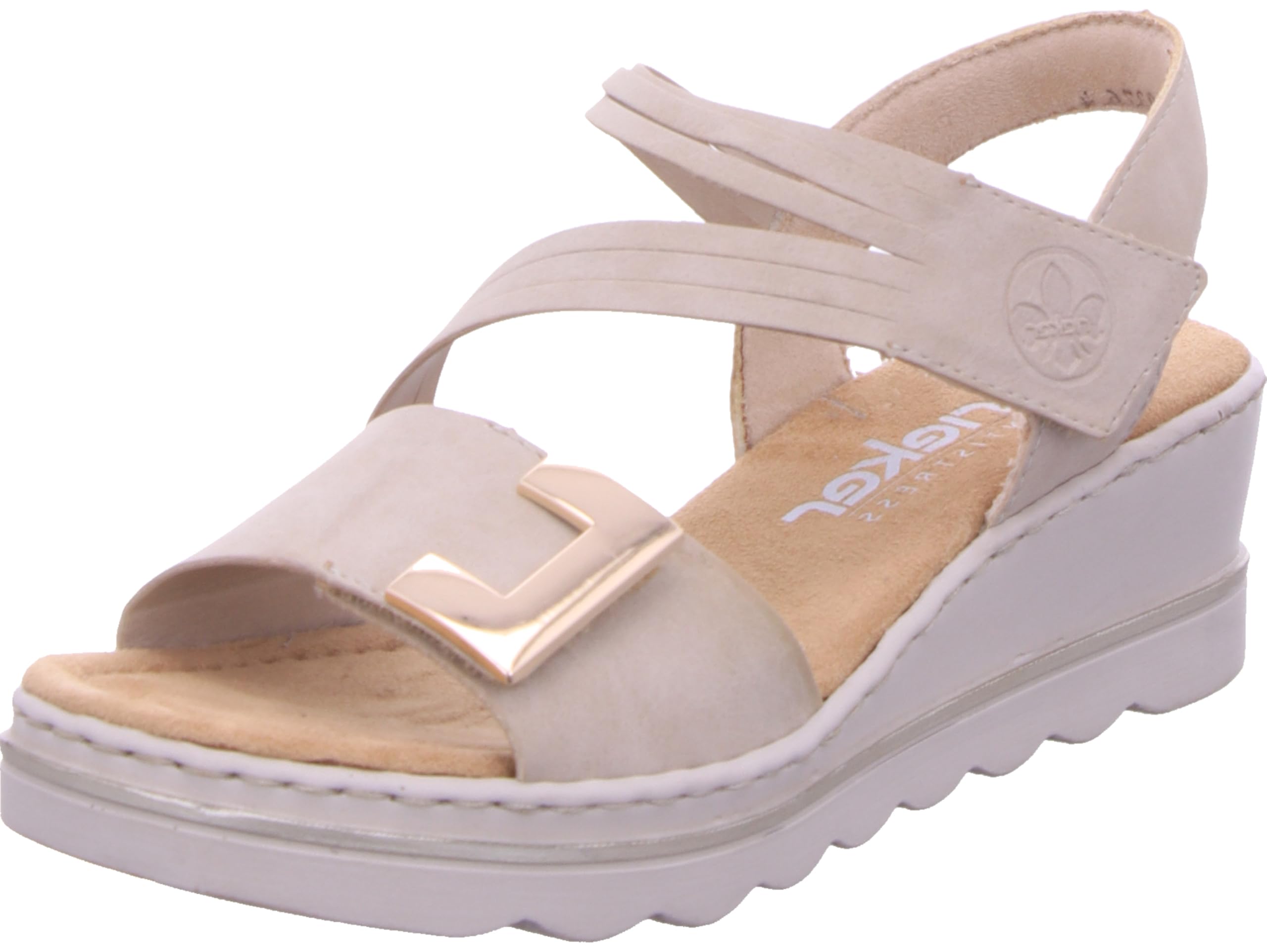 Rieker Women's 67410 Wedge Sandals, Beige, 38 EU