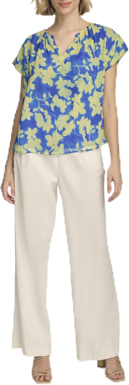 Calvin Klein Womens Short Sleeve Printed Top