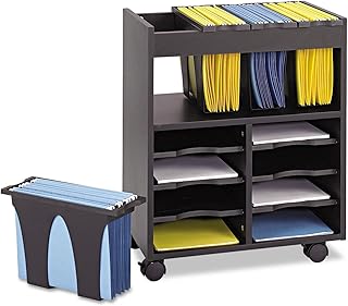 Safco Products Go-Cart Mobile Cart with Letter Size Tubs and Compartments