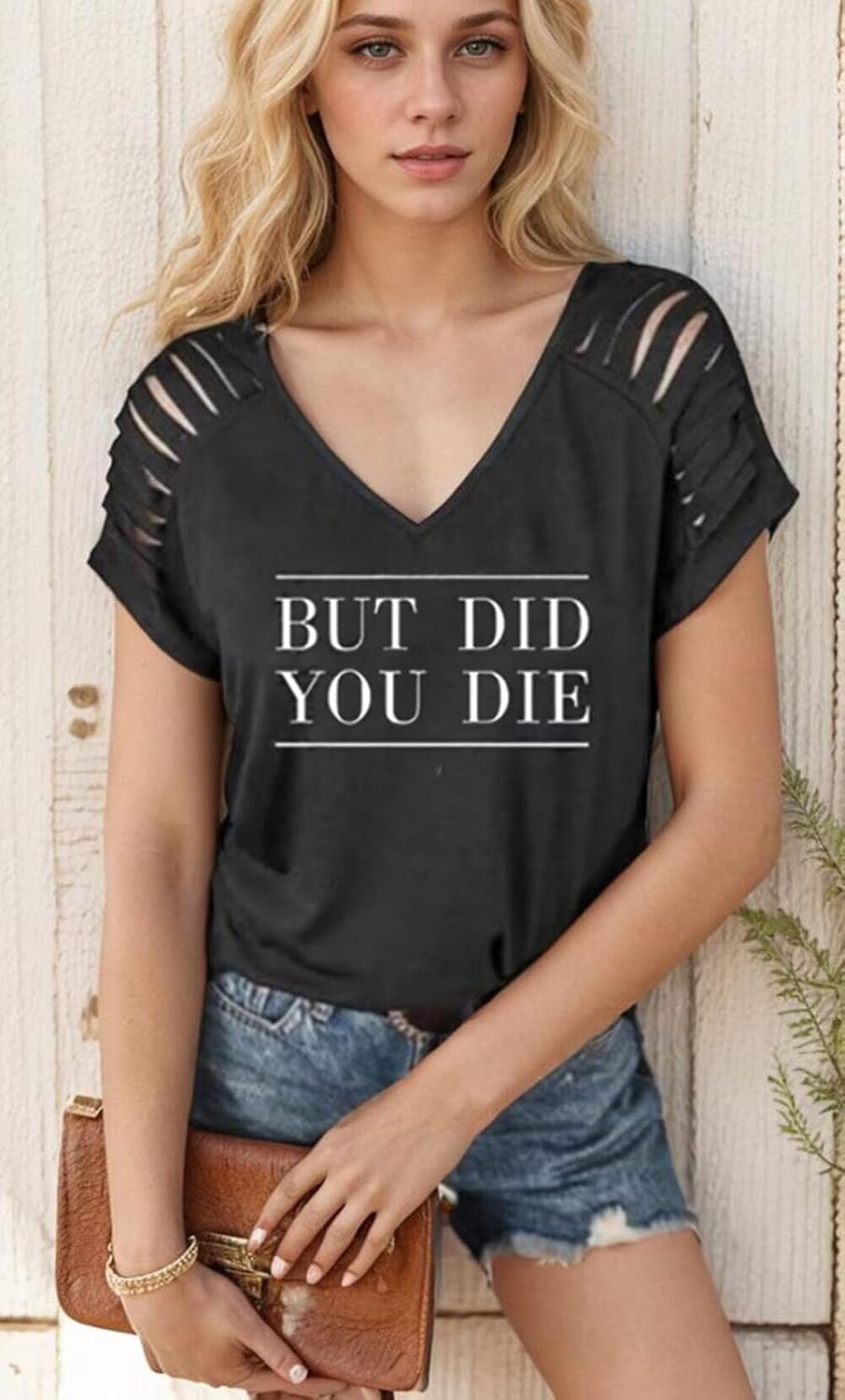 But Did You Die Cute Shirts for Women Funny Graphic Tee Shirt Letter Print Short Sleeve Casual Tshirt Tops - Image 2