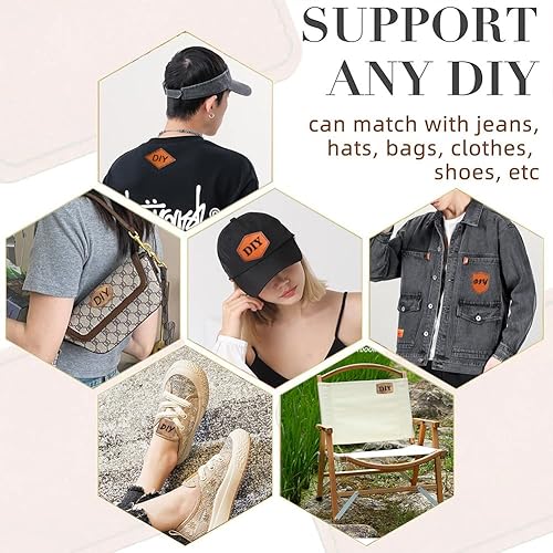 Miniatura 5 de 80 parches en blanco para sombreros, parches adhesivos de piel sintética para sombreros, reparación personalizada, suministros para coser láser