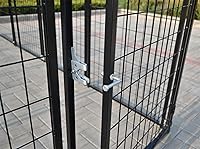 Vista 5 de Nueva Perrera modular para perros, panel de acero soldado resistente, cubierta para mascotas, 5 pies de ancho x 10 pies de largo x 5.5 pies de alto