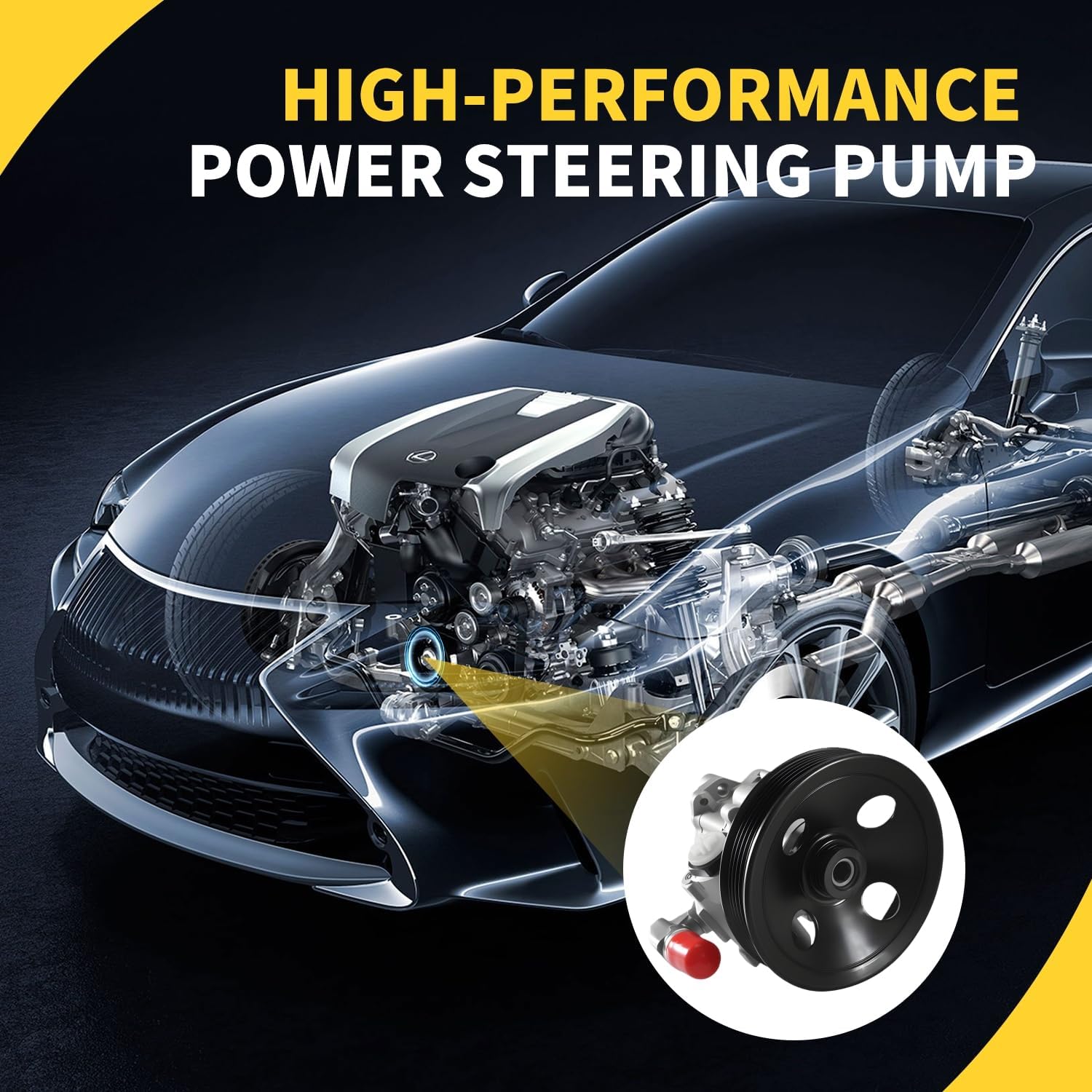 New Power Steering Pump Compatible with Mercedes-Benz ML320 1998-2003, ML350 2003-2005, ML430 1999-2001, ML500 2002-2003, ML55-2000-2003 Replace # 21-5294, 0024668101, 0024668201