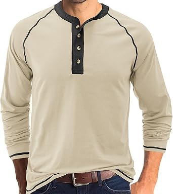 Fashion Mens Henley Shirts Casual Cotton Short Sleeve Classic Solid Color T Shirts Comfort Tee Top
