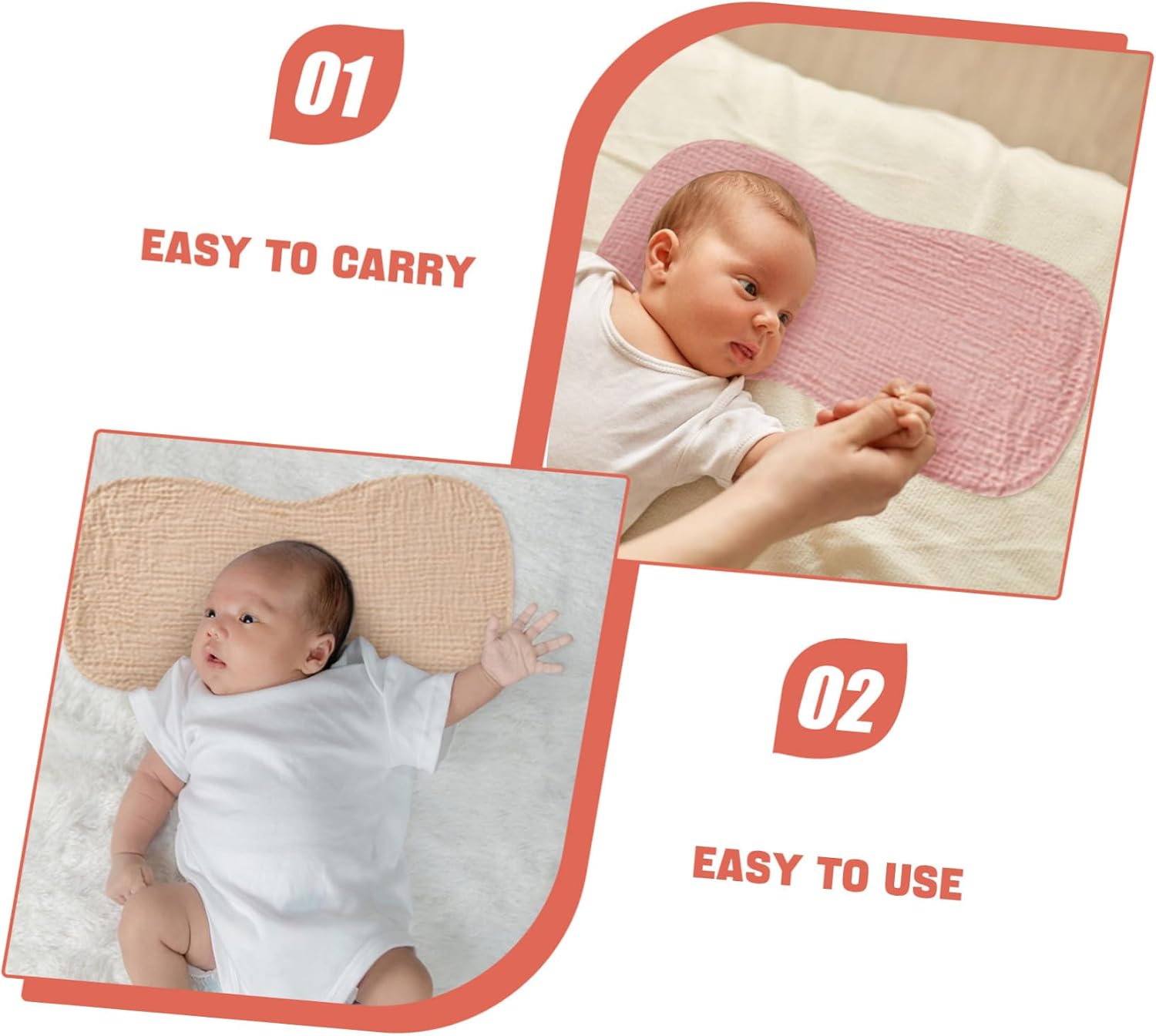 SECFOU 4pcs Burp Cloths Cotton Absorbent Boy Girl Burping Rags for Newborns Soft Gentle for Feeding Spit up Grey