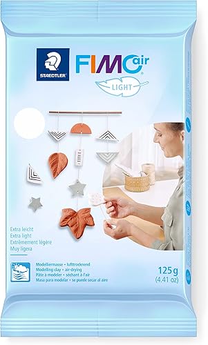 Staedtler FIMO Air Light - Arcilla para modelar  Arcilla endurecedora de aire extra ligera para joyas, escultura, modelado, blanco, 4.4 onzas 8041-0