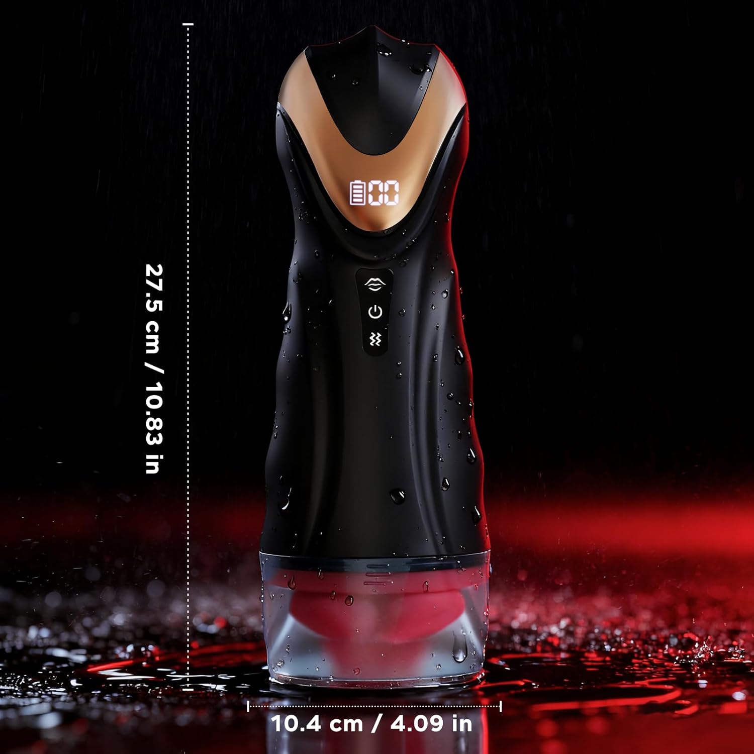 Male Masturbator Sex Toys with Real Lips & Tongue - 5 Suction & 9 Vibration Modes, Pocket Pussy for Men, Blowjob Machine for Deep Throat Sensation, Electric Stroker Male Sex Toy with LCD Display