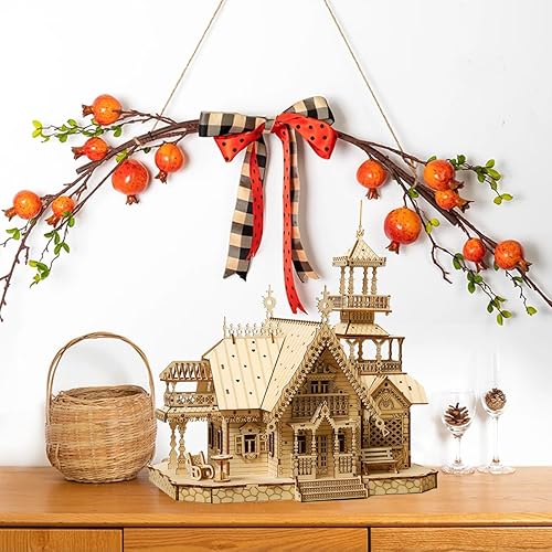 Miniatura 2 de QBTTeCe Rompecabezas de madera 3D para adultosniños, 267 piezas LED de castillo de madera, rompecabezas 3D, rompecabezas de modelo, kits de