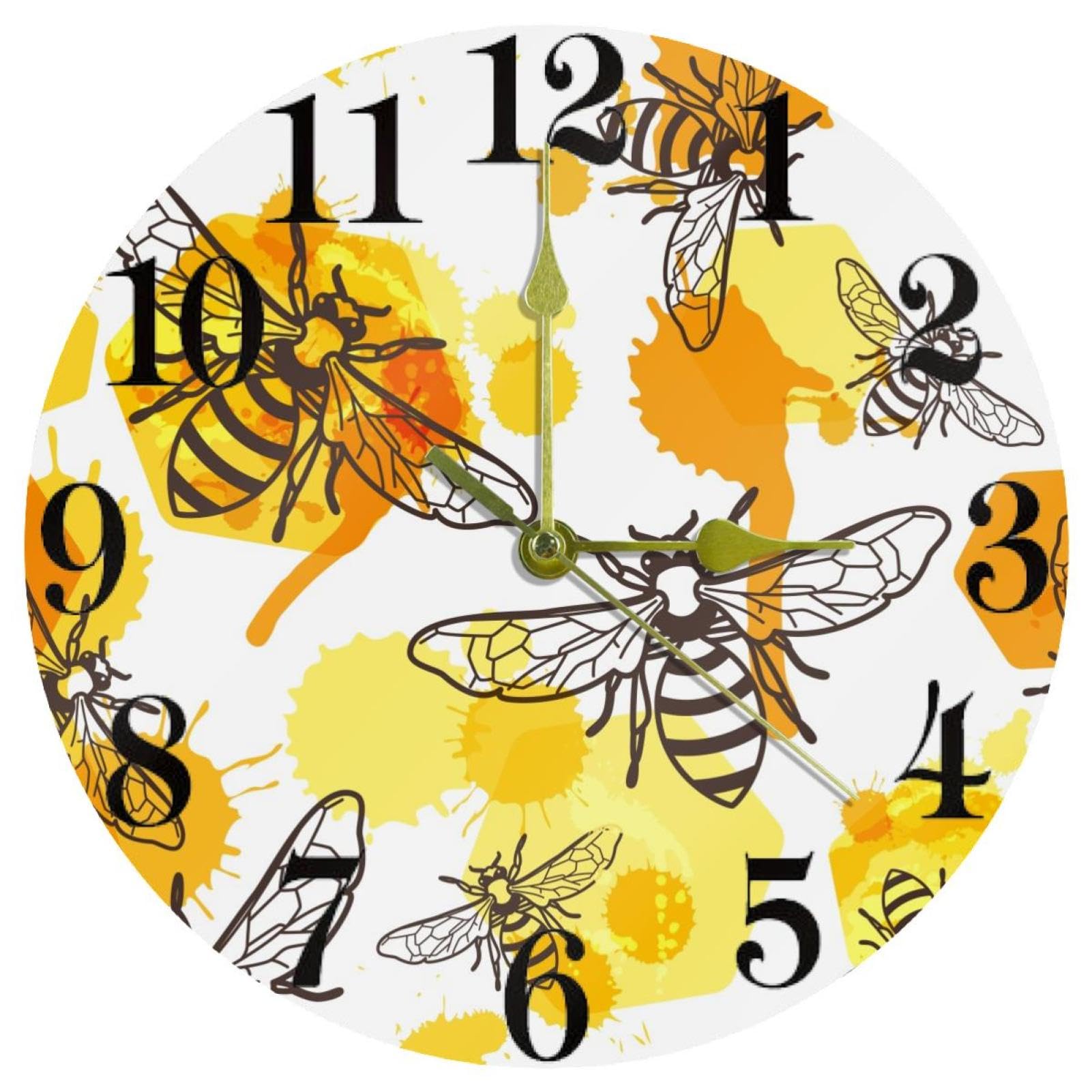 Horloge murale silencieuse abeille pour une décoration de cuisine zen et design
