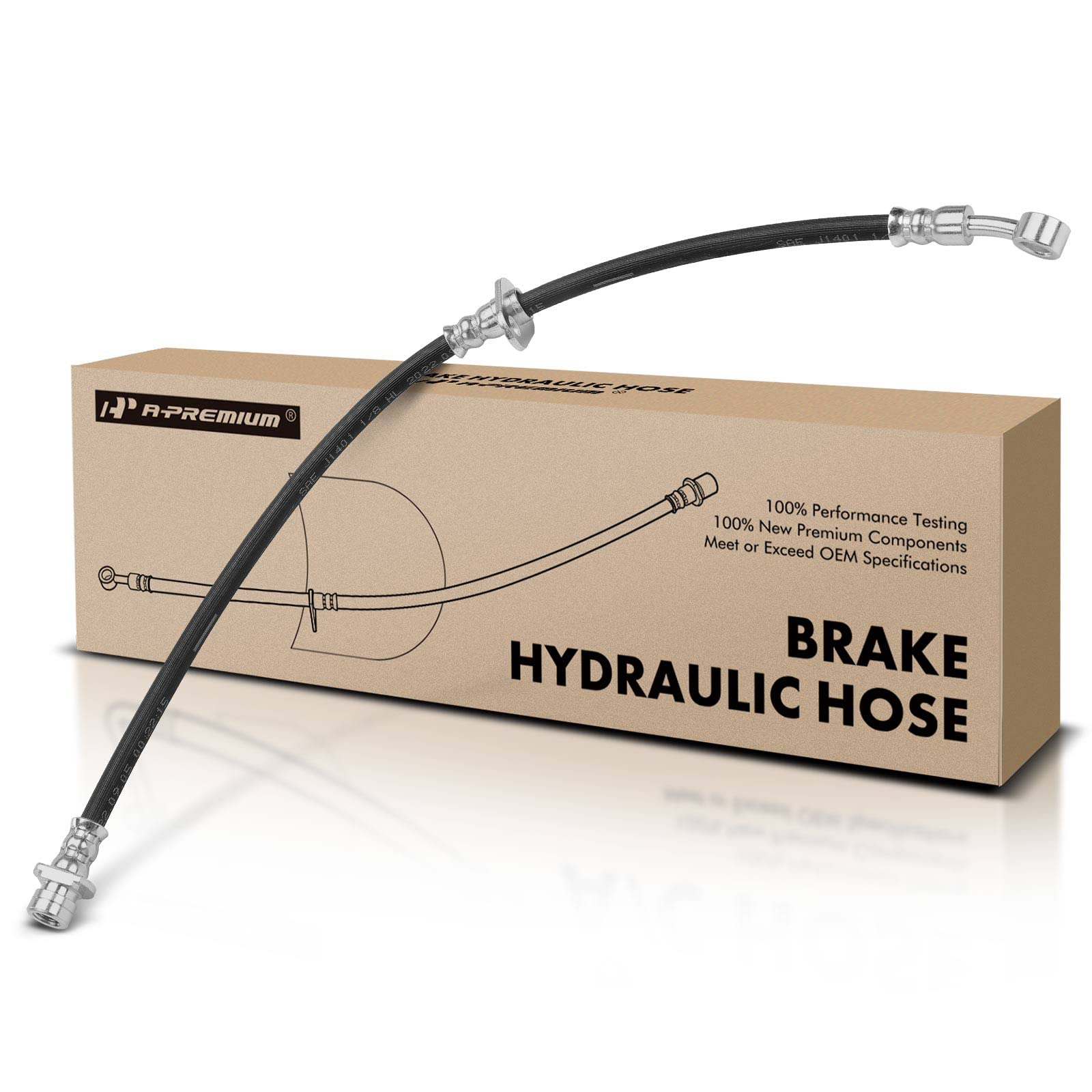 A-Premium Rear Passenger Brake Hydraulic Hose Compatible with Select Honda Models - Civic Si 2002-2005 & SiR 2002-2004, L4 2.0L - Replace# 01466S5AJ04