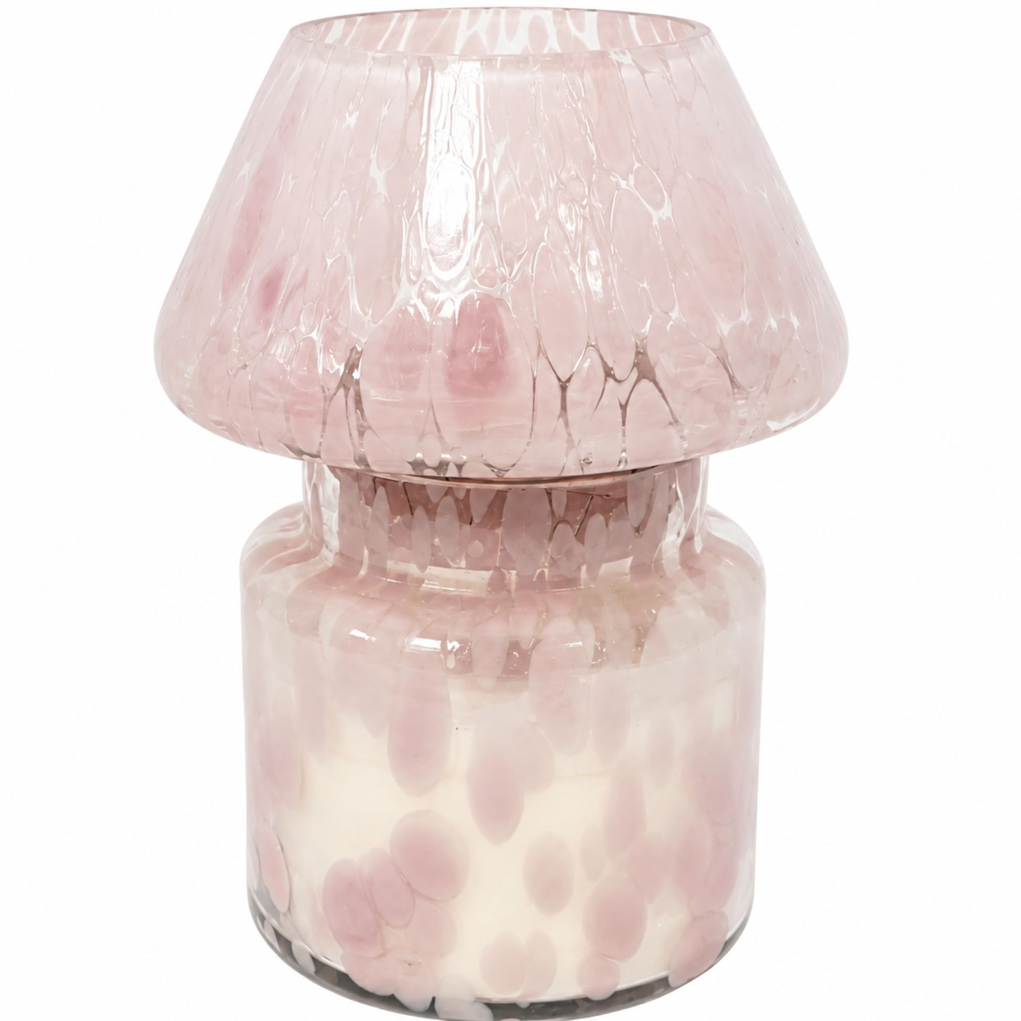 Decorative Confetti Glass Candle with Soft Fragrance Approx 40 Hour Burn Time Textured Glass Jar for Home Décor Table Display and Ambient Lighting (Pink Peony)