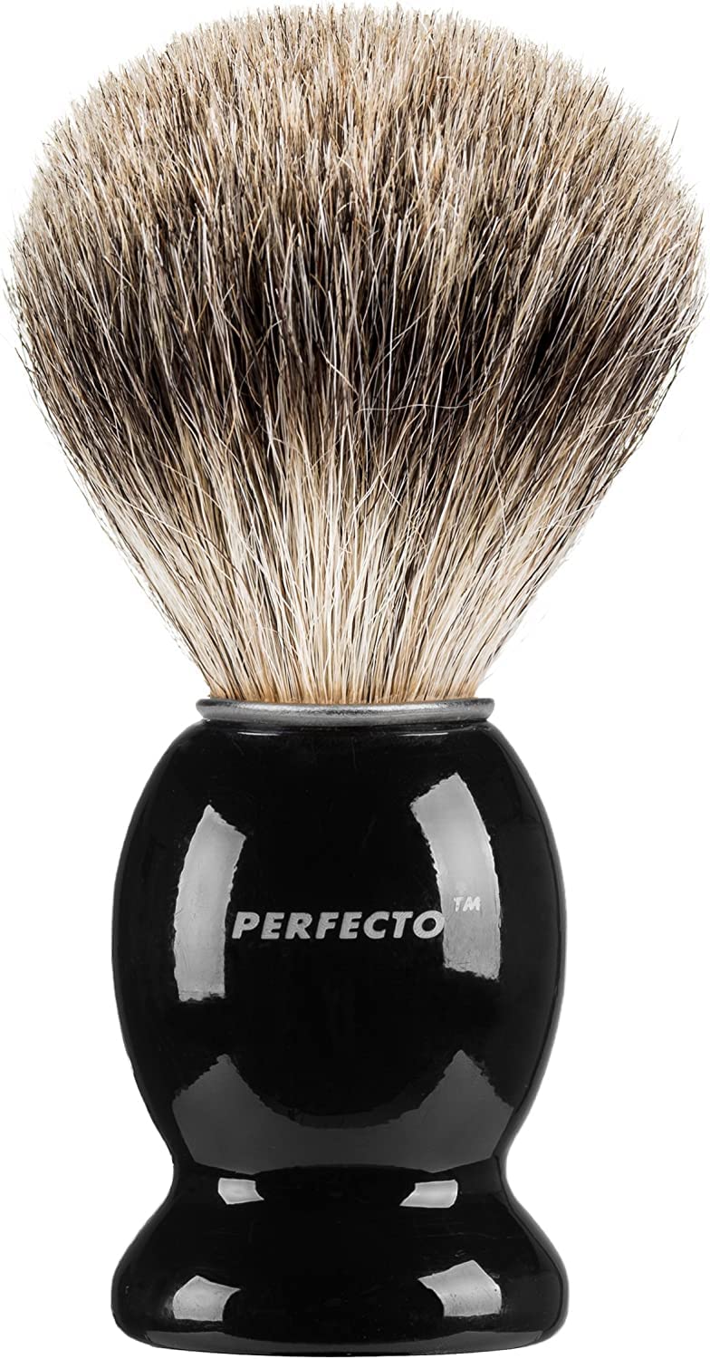 Perfecto 100% Pure Badger Shaving Brush-Black Handle- Engineered for The Best Shave of Your Life. for, Safety Razor, Double Edge Razor, Straight Razor or Shaving Razor, Its The Best Badger Brush. - Image 7
