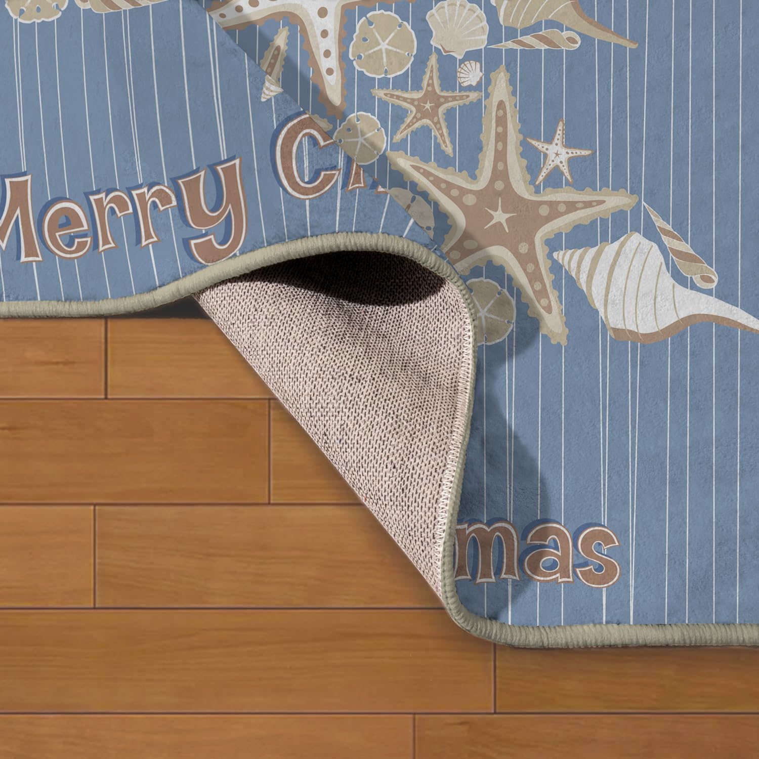 Ansouyi Non-Slip 5x7 ft Area Rugs, Washable Rug Carpet for Living Room, Beach Sea Shell Christmas Tree Home Decor Rugs for Game Room Classroom Bedroom Dining Kindergarten Room
