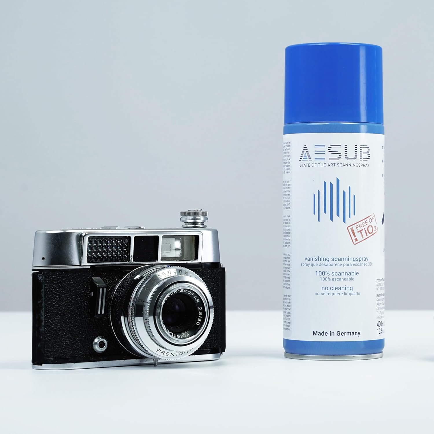 AESUB Blue Spray for 3DMakerpro 3D Scanner, Suitable for Reflective, Transparent Surface or Highly Textured Surfaces 400ml