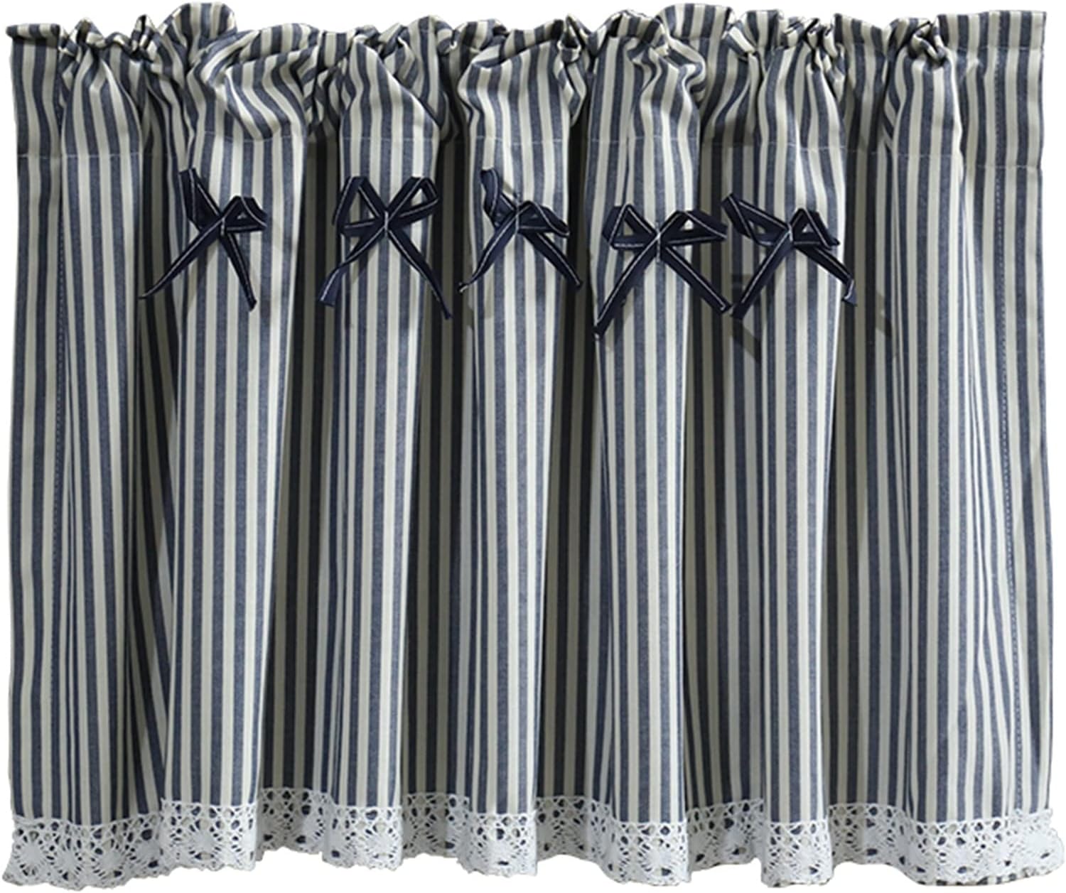 Kitchen Curtains White Short Muslin Tier Curtains, Hollow out Light Filtering Half Curtain Valance Rural style Rod Pocket, for Decor Living Room, Bedroom, Cafe, Windows, Cupboard ( Size : W200xH50cm/7