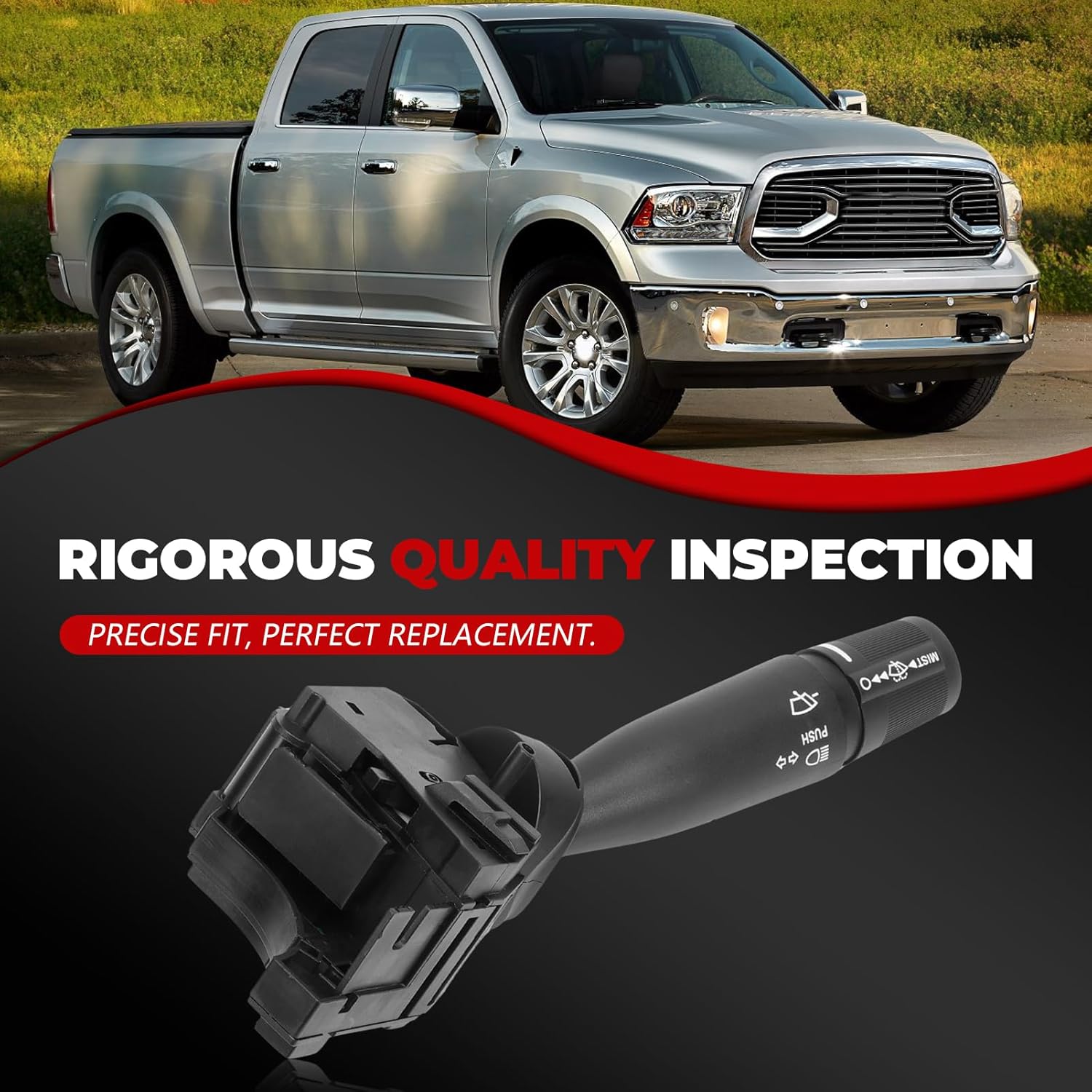 56046114AB Multi-Function Combination Switch fits Ram 1500 2009-2018,Ram 1500 Classic 2019-2021,Ram 2500 2010-2021,Ram 3500 2010-2021 Turn Signal Switch Replace 56046114AC, 56046114AD