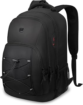 Goloni Laptop Backpack for Men Women, 17 Inch Travel Backpack with USB Charging Port, Water Resistant Lightweight Backpack with Compartments, 30L Casual Daypack,Black