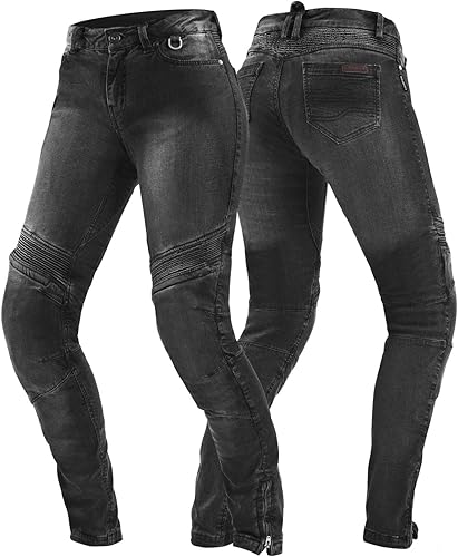 Miniatura 3 de SHIMA JESS - Jeans de motocicleta para mujer, transpirables, elásticos, de ajuste regular, con capa de Kevlar, color azul
