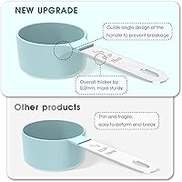 Vista 2 de Juego de tazas y cucharas medidoras TILUCK, tazas y cucharas apilables, tazas medidoras anidables con mango de acero inoxidable, accesorios de Verde