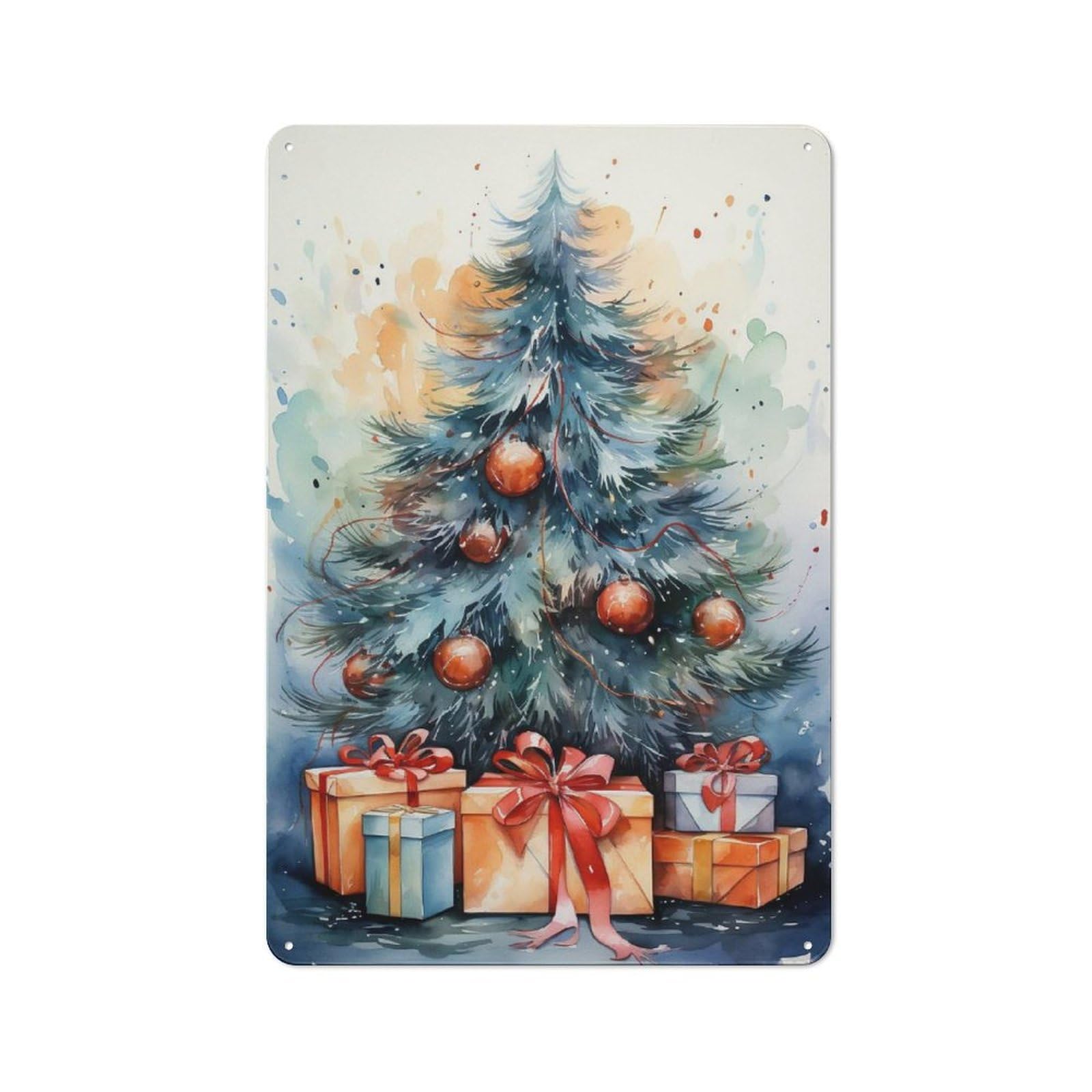 Junmoney Christmas Season Retro Metal Wall Sign 30X20cm With For Café Or Home Bar, For Cooler-Season Styling In Café And Home Bar