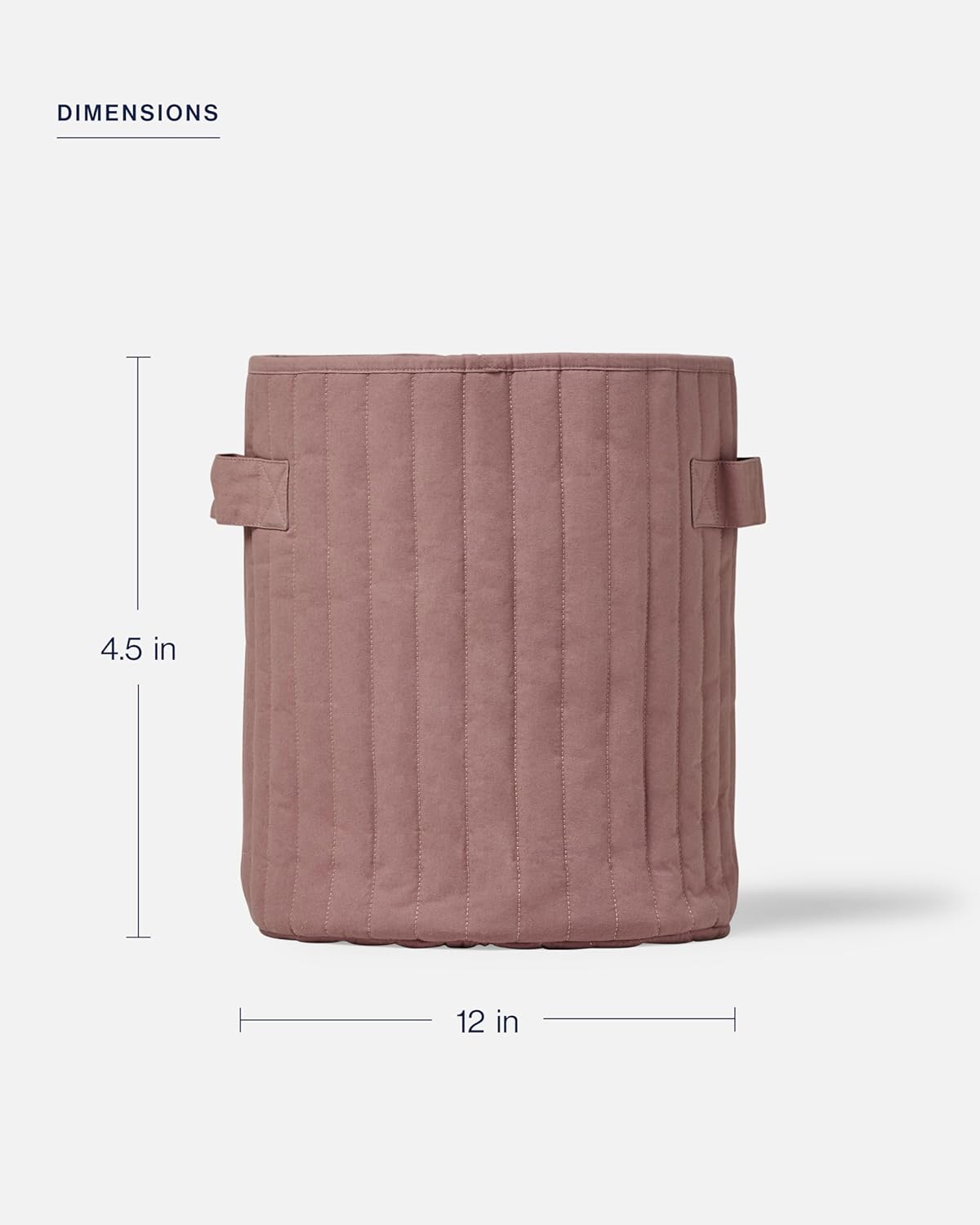 Lalo Quilted Storage Basket – Soft, Machine Washable Cotton Canvas Baby Basket for Toys, Nursery & Laundry, with Polyester Padding, Baby Storage Basket Made Durable Design, 14" x 12" - Clay