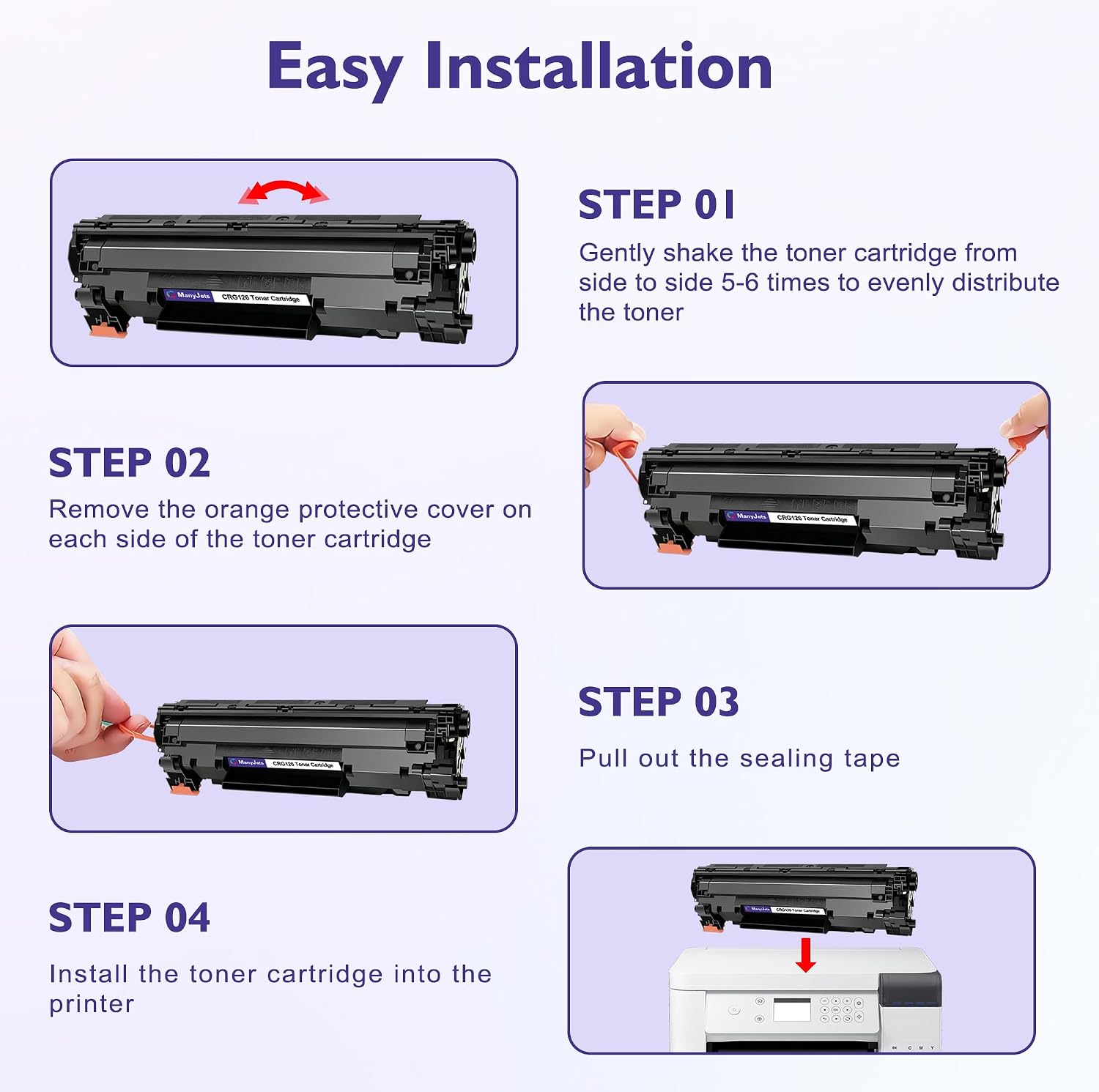126 Black Toner Cartridge Replacement for Canon 126 CRG-126 CRG126 3483B001 to use with ImageClass LBP6230dn LBP6230 LBP6230dw LBP6200 LBP6200d Printer (2 Pack-High Yield, Black)