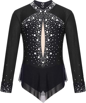 Leotards for Girls Gymnastics Outfit Figure Skating Jumpsuit Sparkly Dance Unitards Activewear Set