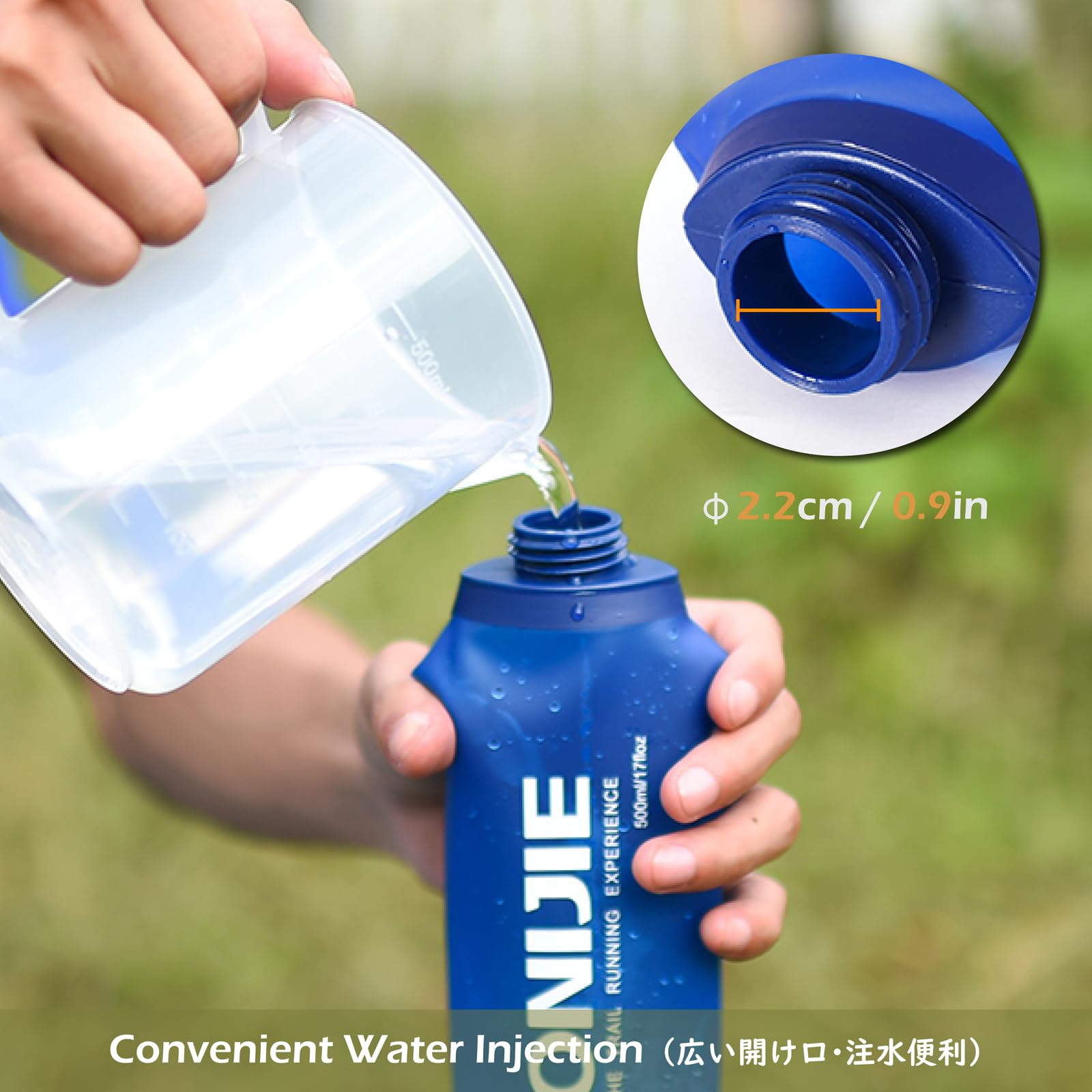 TRIWONDER Soft Flask TPU Botella Blanda de Hidratación Plegable Sin Fugas para Mochila de Hidratación Cinturón Correr Ciclismo Maratón Senderismo (250ml - 1 pieza)