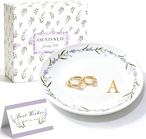 Ceramic Personalized Jewelry Dish Ring Holder Trinket Tray A
