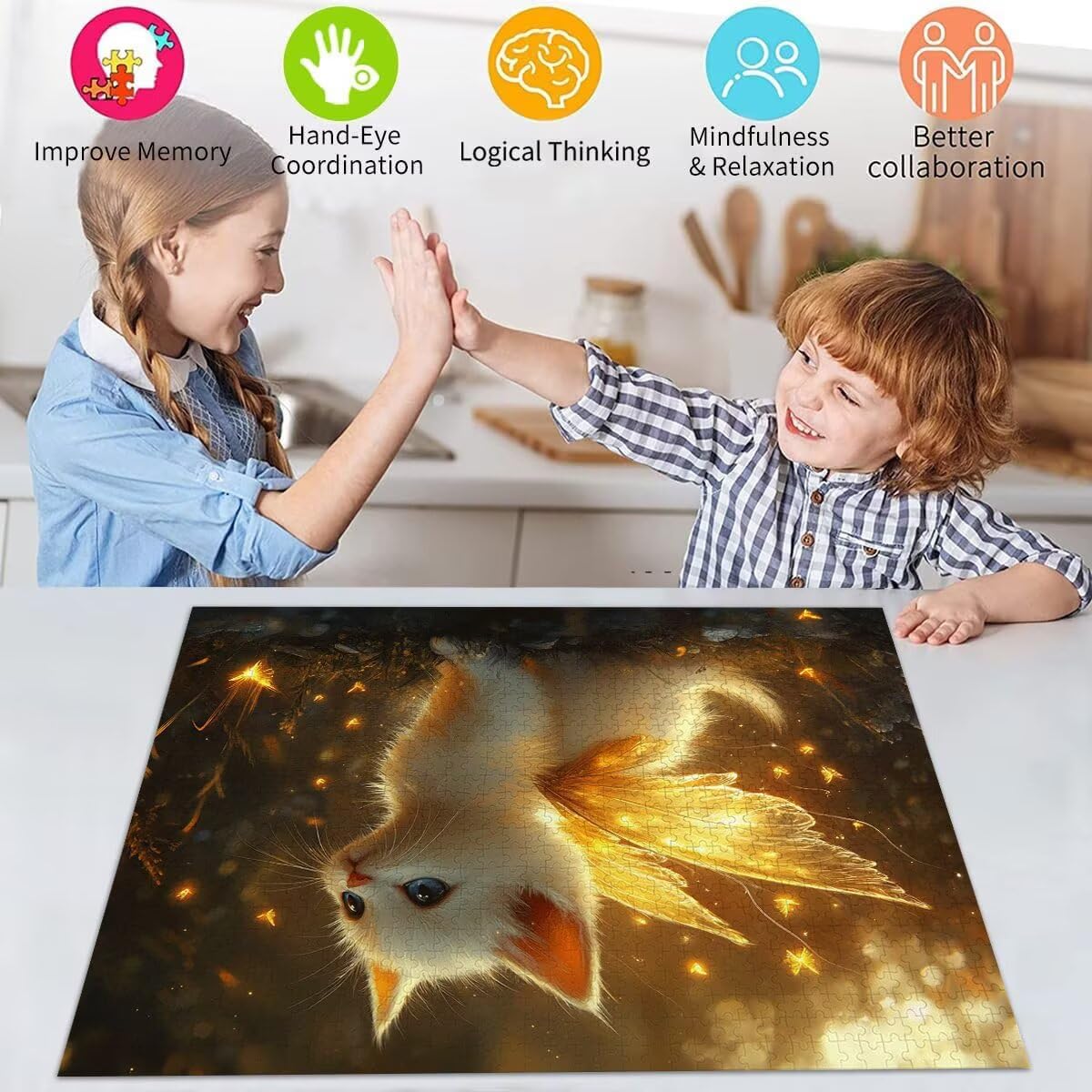 Puzzle Erwachsene 2000 Teile Katze Tier Educa Jigsaw für Kinder ab 8 Jahren Mädchen Jungen, Erwachsene Impossible Klassische Puzzles Schwer, Anspruchsvoll Spielspaß, Als Familienspiel 70x99cm t-672