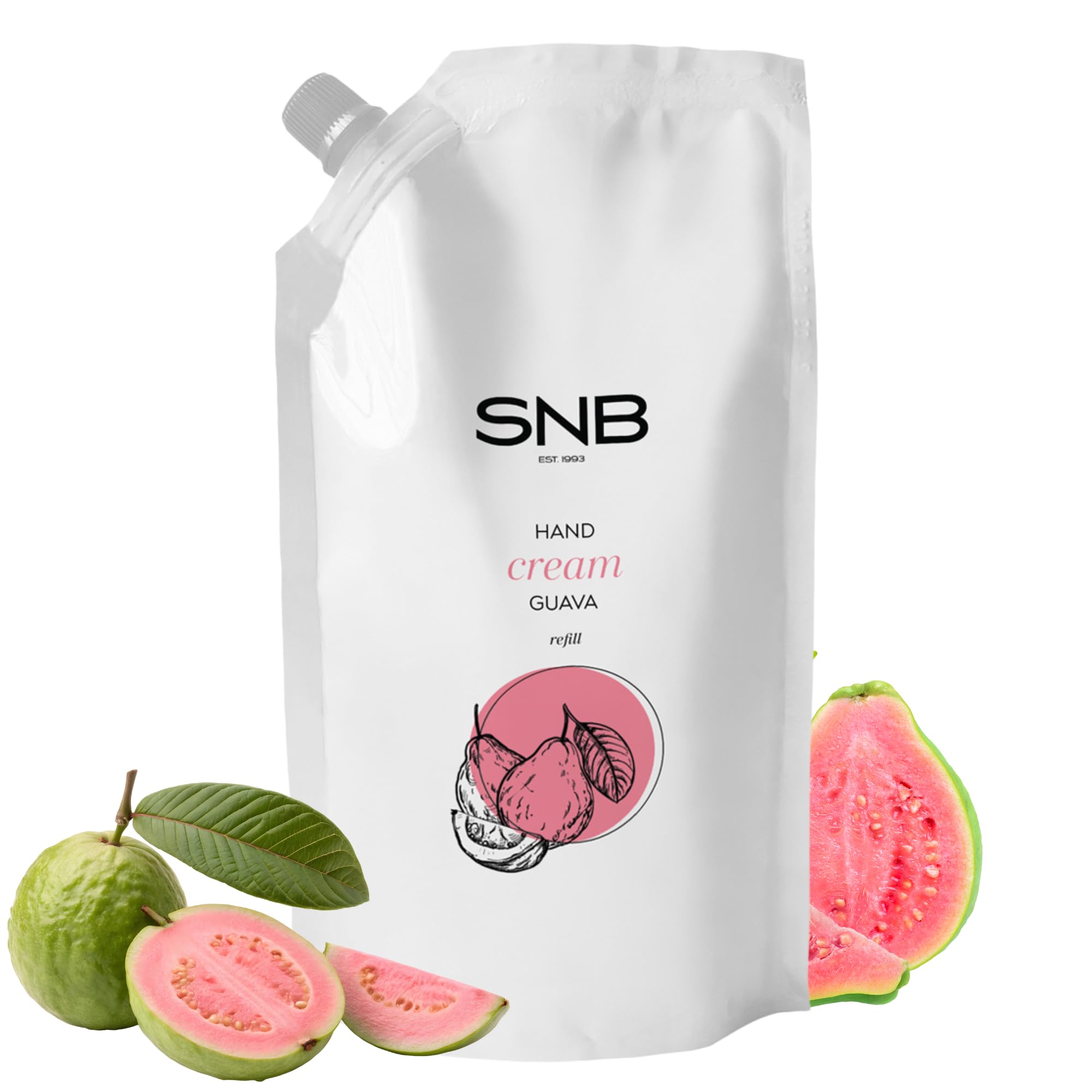 SNB Professional Crema Mani Guava 500 ml Formato Famiglia 91% Naturale | Crema mani alla guava formato famiglia da 500 ml, 91% naturale: idrata le pelli molto secche con karité, jojoba e urea