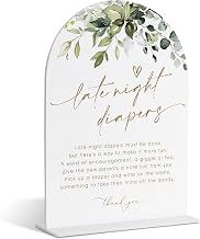 Late Night Diapers Sign, Greenery Gold Baby Shower Sign, Dirty Diaper Game, Neutral Baby Shower Decorations, Gender Reveal Table Acrylic Decorations, Table Centerpieces for Party Event - 22