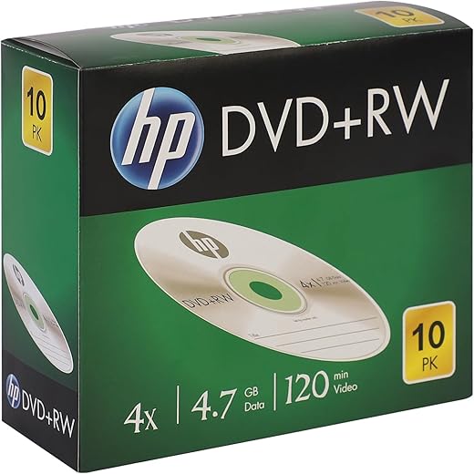 HP DVD+RW 4.7GB 4X 10Pack Rewritable Slim Case