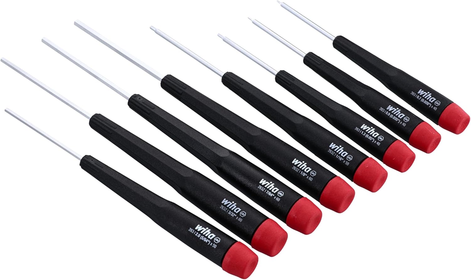 Wiha 26391 Screwdriver Set, Hex Inch With Precision Handle, 8 Piece