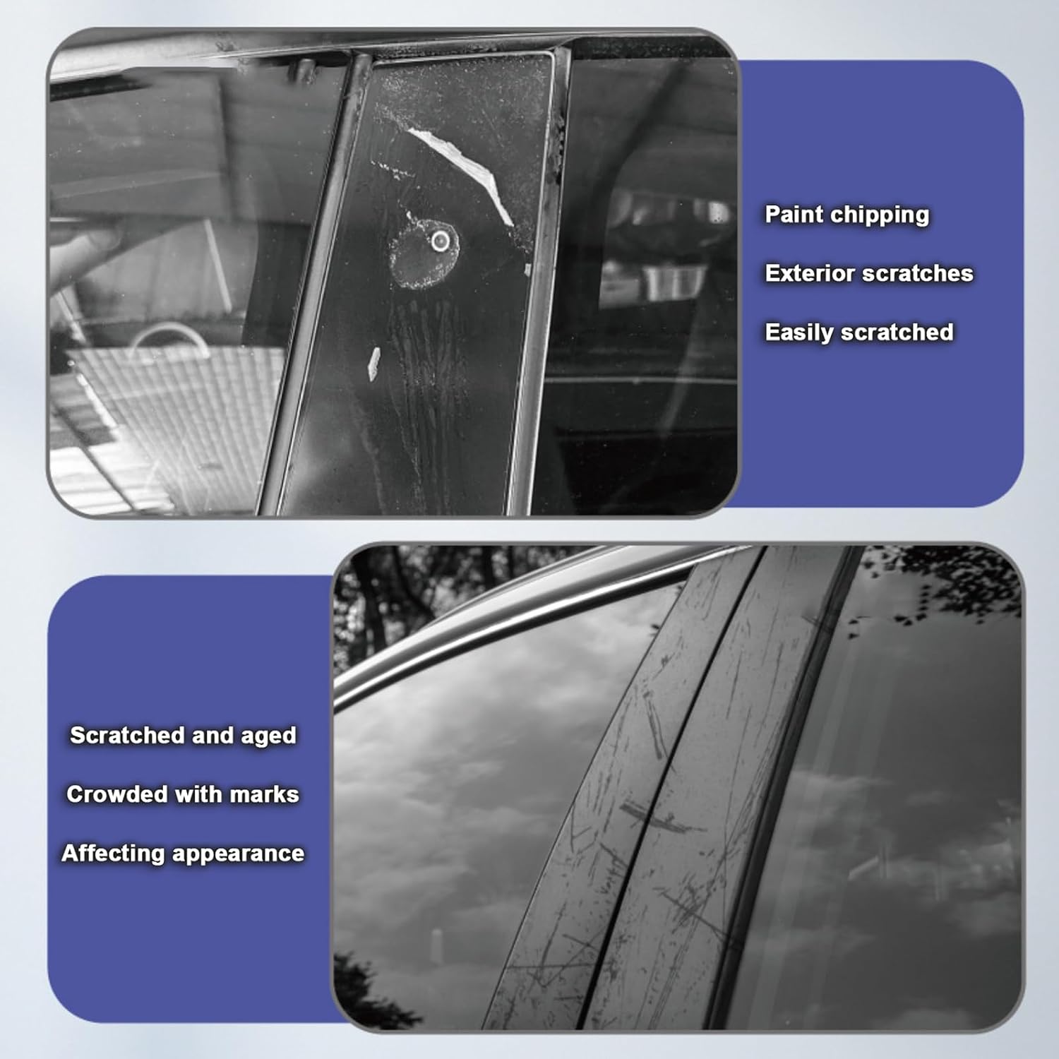 Door Pillar Window Trim for Rivian-R1T 2022-2025 (4pcs), Door Window Pillar Posts Molding Cover Panel Trim Stickers Side Door Window Cover Trim Kits