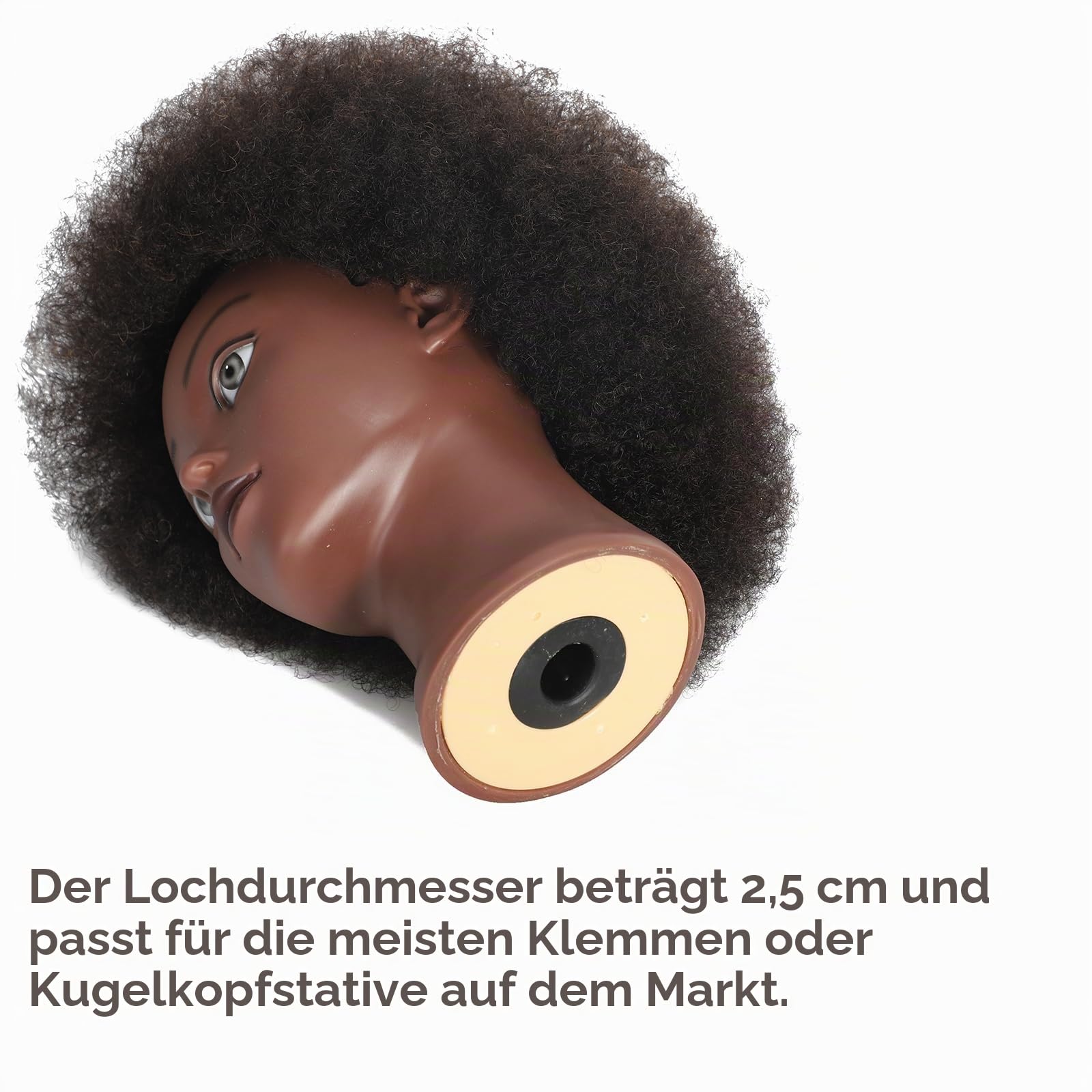 Afro Mannequin-Kopf mit 100% gelocktem Echthaar-Trainingskopf