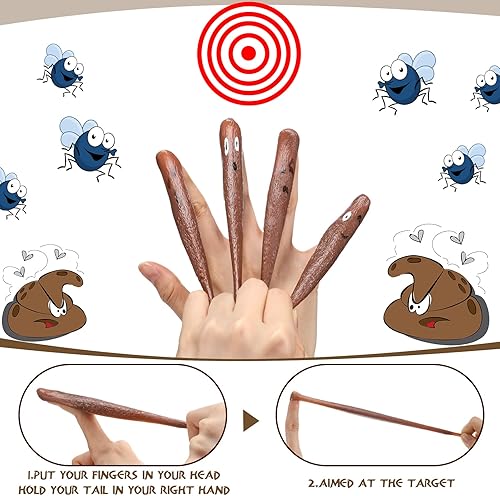 Miniatura 5 de Sotiff 42 piezas de tirachinas de dedo, juguetes falsos, adornos de broma, juguetes de broma, goma elástica y divertida para juegos de vuelo y