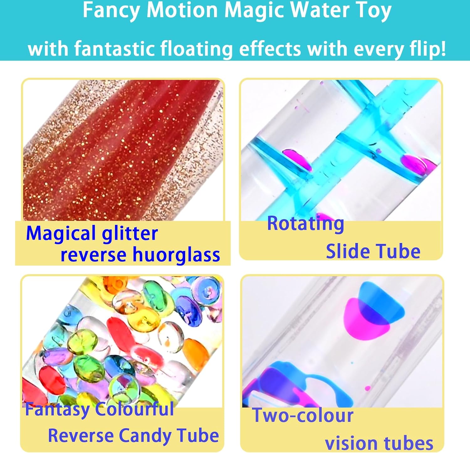 Liquid Motion Sensory Toys, 1 Pack Visual Timer Set with Glitter, Bubbles and Floating Effects for Stress Relief and Relaxation (1P-Pink-Flower Base Edition #1) - Image 5