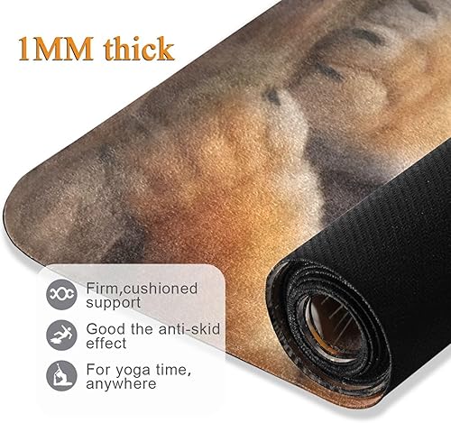 Miniatura 4 de Kigai Tiger on Grass - Tapete de yoga antideslizante  Esterilla plegable de viaje con bolsa de almacenamiento para todo tipo de yoga, pilates y