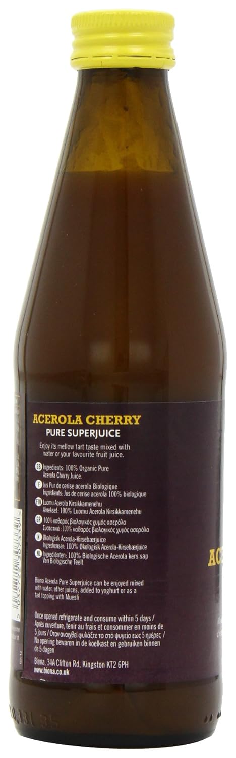 Biona Organic Acerola Cherry Pure Juice 330 ml (Pack of 2)