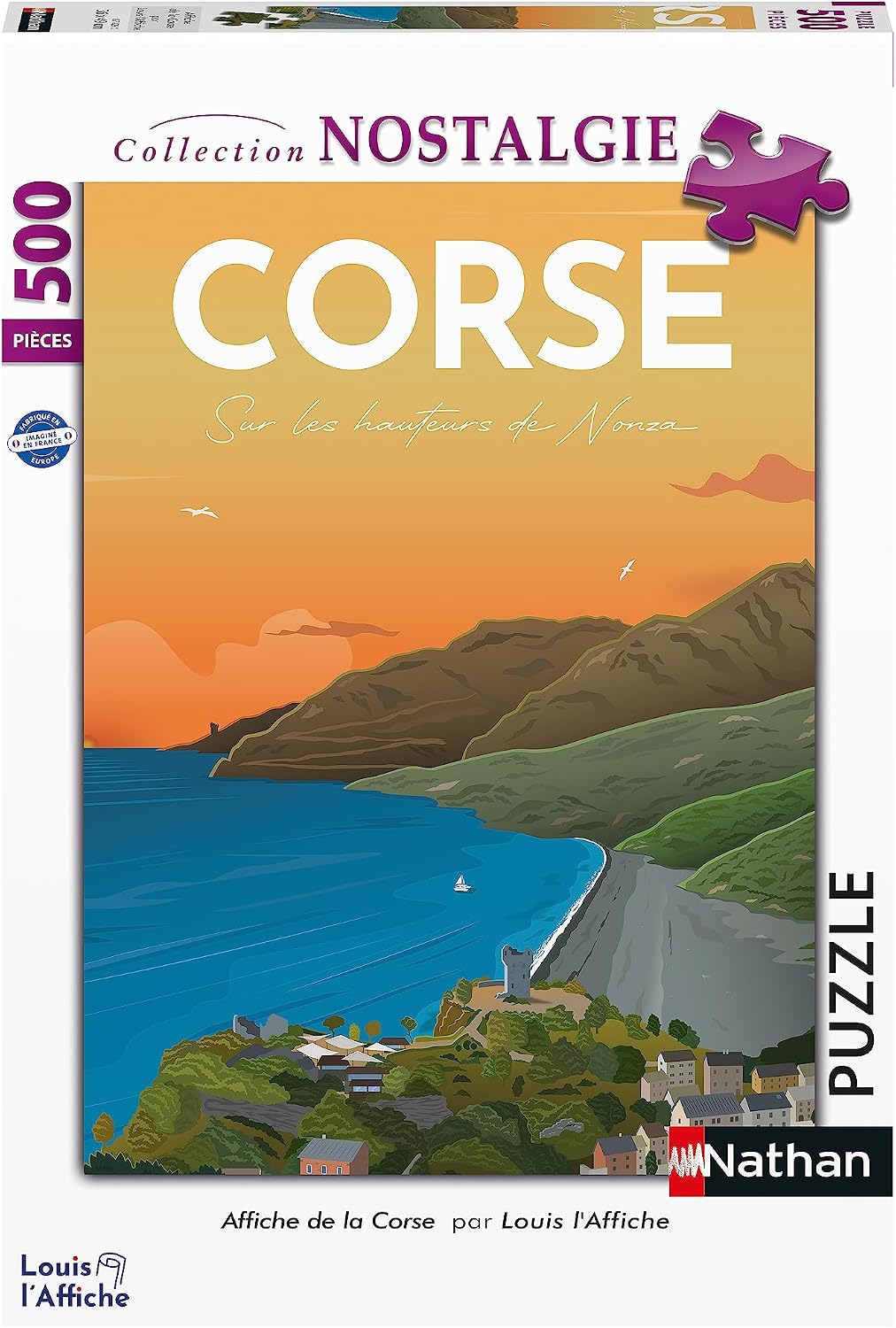 Nathan Puzzle 1000 Pièces – Plage De Palombaggia, Corse-du-Sud – Évasion, Qualité Supérieure, Carton FSC – Dès 14 Ans, 70 X 50 Cm