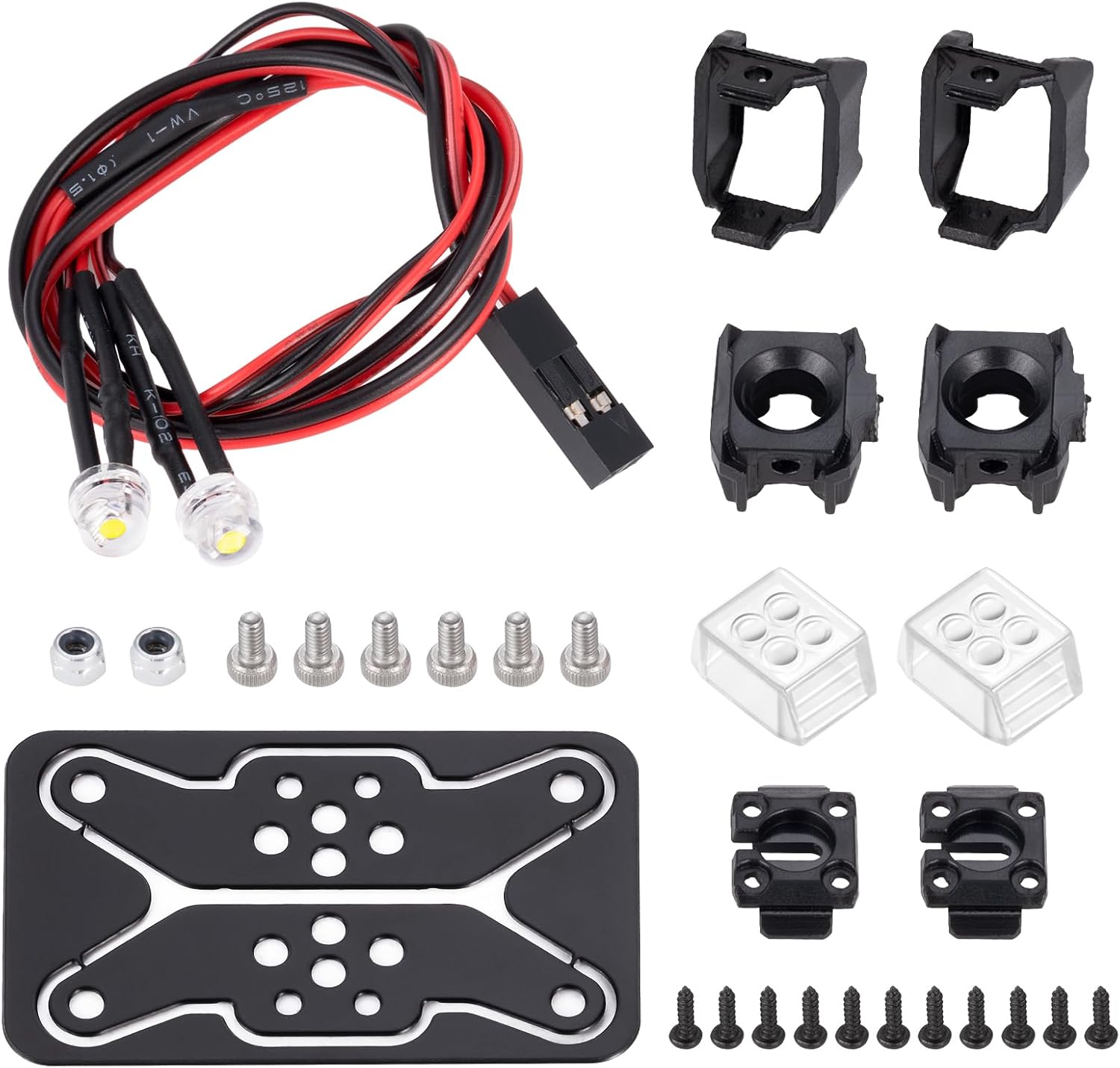 RC LED Lights Front Light Headlight 12mm Upgrade Parts for 1/10 Axial SCX10 90046 TRX4 TRX6 RC Crawler Car Accessories (White)