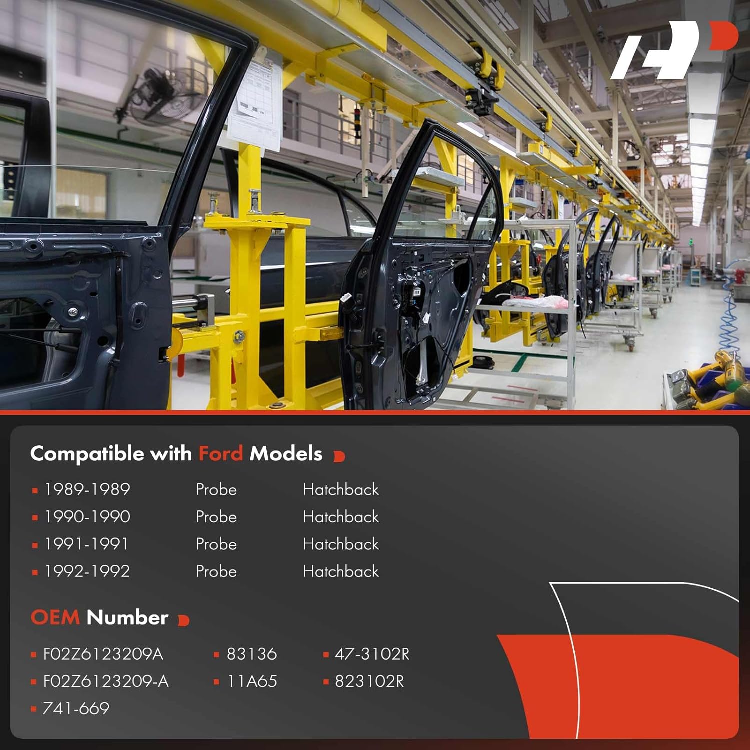 A-Premium Power Window Regulator with Motor Front Driver Side Compatible with Ford Probe 1989-1992