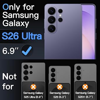 JETech TPU Screen Protector for Samsung Galaxy S26 Ultra, Auto Alignment | Flexible TPU Film, 3-Pack, Fingerprint ID Compatible, HD Clear, Case-Friendly