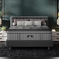 Suayea King Size 14 Inch Hybrid Mattress in a Box - Cooling Memory Foam, Pocket Springs, Pressure Relief, Fiberglass-Free, CertiPUR-US