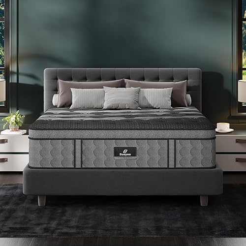 King Size Mattress, Upgraded 12 Inch King Mattress in a Box, Medium Firm Hybrid Mattresses with Gel Memory Foam and Individual Pocket Springs, Pressure Relief, Extra Edge Support & Motion Isolation
