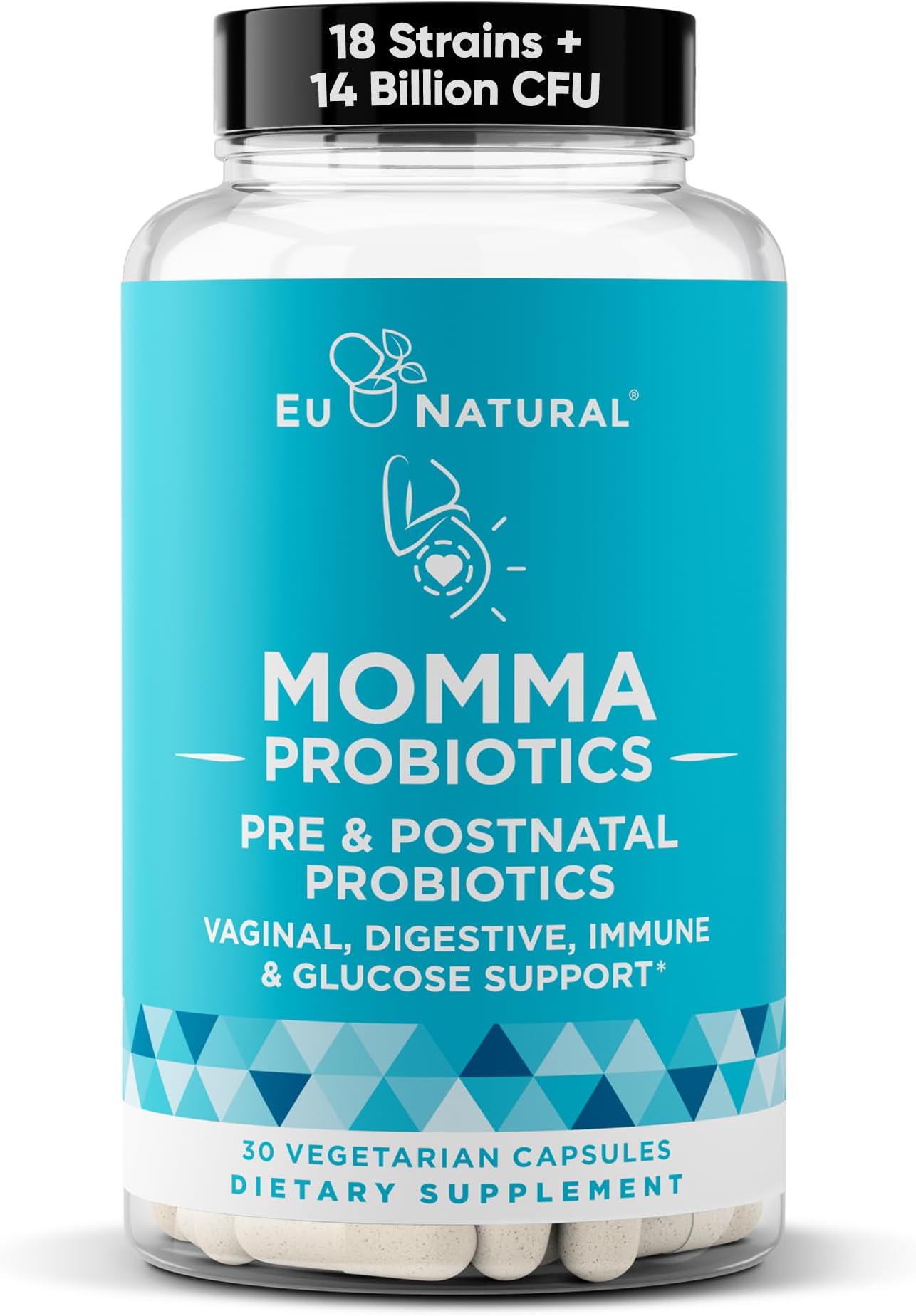 - Momma Prenatal Probiotics Mom & Baby - Gut and Digestive Postpartum, Nursing, Morning Sickness Pregnancy Relief - 18 Clinically Proven Strains, 14 Billion CFU, Prebiotic - 30 Mini Vegan Capsules