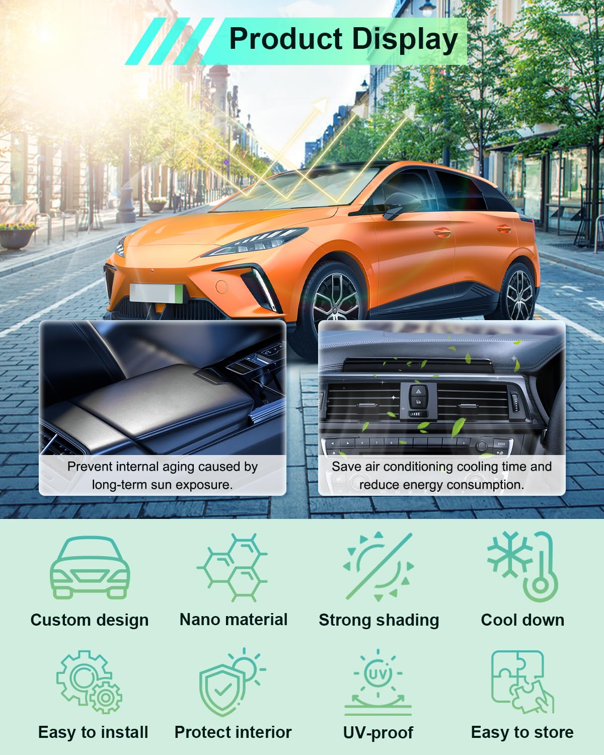 Pare-soleil Voiture Pliable Pour MG - Protection UV 99% Pour Marvel R, MG6, MG5, MG4, One, MG3